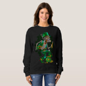 St Patrick's Day Skeleton Drinking Beer C Pot Of G Sweatshirt (Vorne ganz)