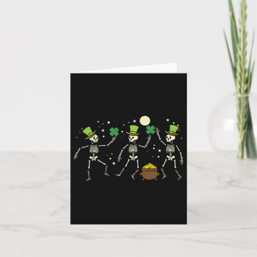 St Patricks Day Skeleton Tanzen Saint Pattys Kinde Karte (Vorderseite)
