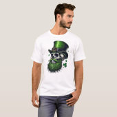 St. Patrick's Day Skull mit grünem Bart T-Shirt (Vorne ganz)