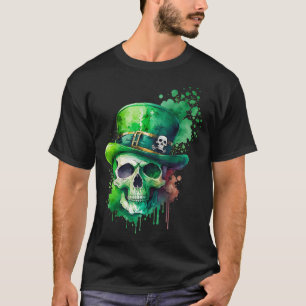 St. Patricks Day Skull Pirate Green Men T-Shirt
