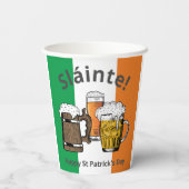 St Patricks Day Sláinte Irish Flag Pappbecher (Rückseite)
