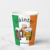 St Patricks Day Sláinte Irish Flag Pappbecher (Vorderseite)