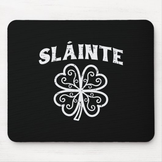 St Patricks Day Slainte Shamrock Saint Pattys Männ Mousepad (Vorne)