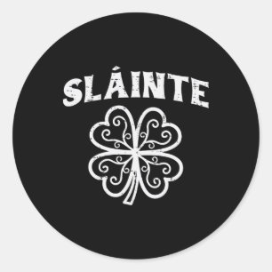 St Patricks Day Slainte Shamrock Saint Pattys Männ Runder Aufkleber