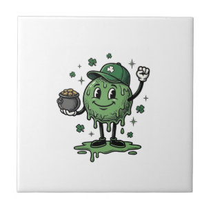 St Patricks Day Slime Maskottchen Vintage Vector S Fliese