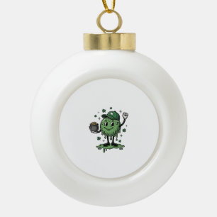 St Patricks Day Slime Maskottchen Vintage Vector S Keramik Kugel-Ornament