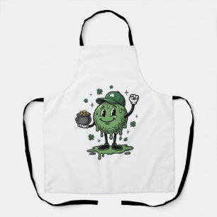 St Patricks Day Slime Maskottchen Vintage Vector S Schürze