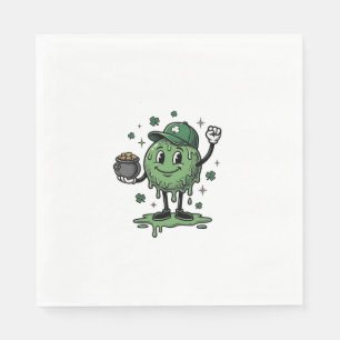 St Patricks Day Slime Maskottchen Vintage Vector S Serviette