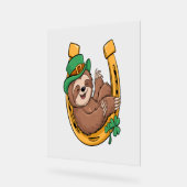 St Patrick's Day Sloth Horseshoe Lucky Acrylschild (Winkel)