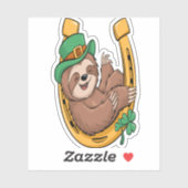 St Patrick's Day Sloth Horseshoe Lucky Aufkleber (Blatt)