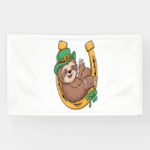 St Patrick's Day Sloth Horseshoe Lucky Banner (Horizontal)