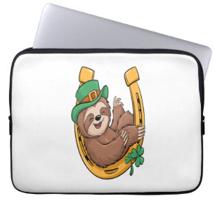 St Patrick's Day Sloth Horseshoe Lucky Laptopschutzhülle