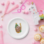 St Patrick's Day Sloth Horseshoe Lucky Pappteller (Party)