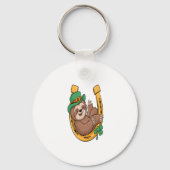 St Patrick's Day Sloth Horseshoe Lucky Schlüsselanhänger (Vorderseite)