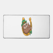 St Patrick's Day Sloth Horseshoe Lucky Schreibtischunterlage (Vorderseite)