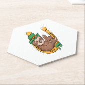 St Patrick's Day Sloth Horseshoe Lucky Untersetzer (angewinkelt)