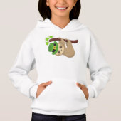 St. Patrick's Day Sloth, Leprechaun Hat, Clovers Hoodie (Vorderseite)