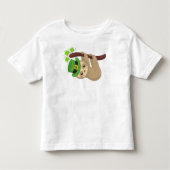St. Patrick's Day Sloth, Leprechaun Hat, Clovers Kleinkind T-shirt (Vorderseite)
