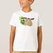 St. Patrick's Day Sloth, Leprechaun Hat, Clovers T-Shirt (Vorderseite)