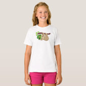St. Patrick's Day Sloth, Leprechaun Hat, Clovers T-Shirt (Vorne ganz)