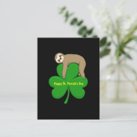 St. Patrick's Day Sloth Postkarte