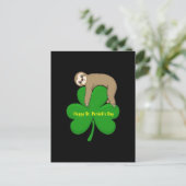 St. Patrick's Day Sloth Postkarte (Stehend Vorderseite)
