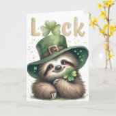 St Patrick's Day Sloth Vier Leaf Cover Karte (Gelbe Blume)