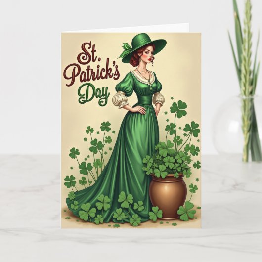 St. Patricks Day Smaragdgrünes Kleid Karte (Vorderseite)