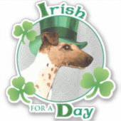 St. Patrick's Day Smooth Fox Terrier Vinyl Sticker (Vorderseite)