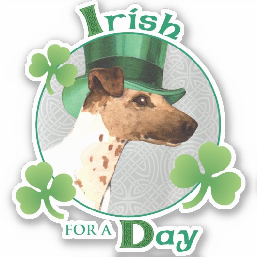 St. Patrick's Day Smooth Fox Terrier Vinyl Sticker (Vorderseite)
