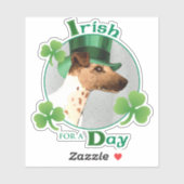St. Patrick's Day Smooth Fox Terrier Vinyl Sticker (Blatt)