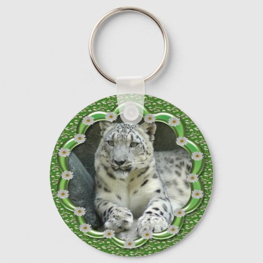 St. Patrick's Day-Snow Leopards Schlüsselanhänger (Vorderseite)