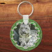 St. Patrick's Day-Snow Leopards Schlüsselanhänger (Vorderseite)