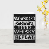 St Patrick's Day Snowboard Snowboarden Biergeschen Karte (Gelbe Blume)