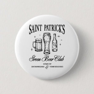 St. Patricks Day Social Club Grüner Bier St. Paddy Button