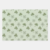 St. Patricks Day Soft Doodle Shamrock-Muster Geschenkpapier Set (Vorderseite)