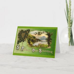 St Patrick's Day Souvenir Vintage Landschaft Karte
