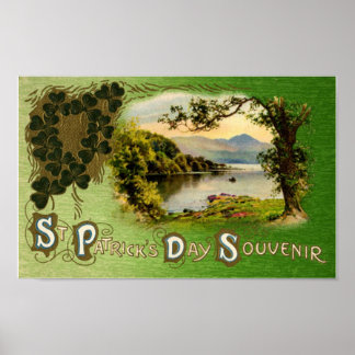 St Patrick's Day Souvenir Vintage Landschaft Poster