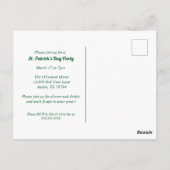 St. Patrick's Day Sparkle Lasst uns Party Einladun Postkarte (Rückseite)