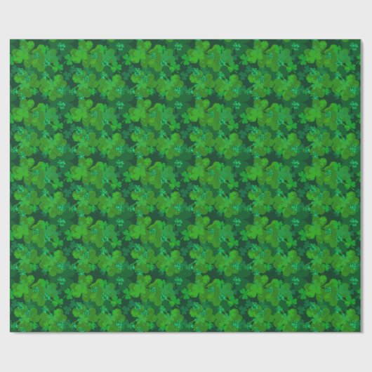 St. Patrick's Day Sparkling Kleeblatt Gift Wrap Geschenkpapier (Flach)