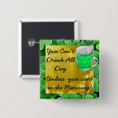 St Patrick's Day Spaß Button (Vorne & Hinten)