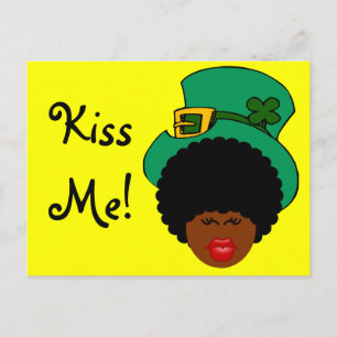 St. Patrick's Day Spaß: Kuss mich! Ich bin schwarz Postkarte