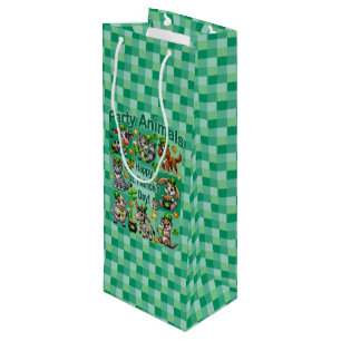 St. Patrick's Day Spaß und niedliche "Party-Tiere" Geschenktüte Für Weinflaschen