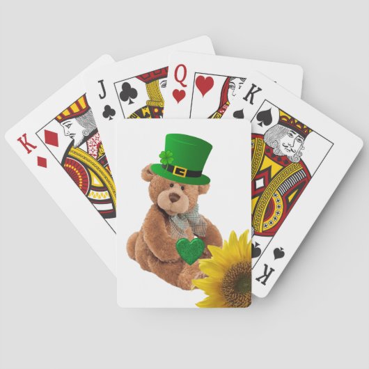 St. Patrick's Day Spielkarten Teddybär (Rückseite)
