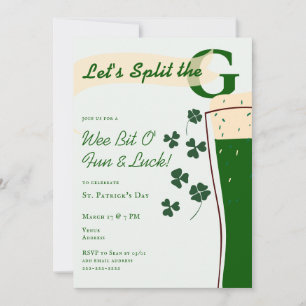 St. Patrick's Day Split The G Pint Challenge Party Einladung