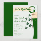 St. Patrick's Day Split The G Pint Challenge Party Einladung (Vorne/Hinten)