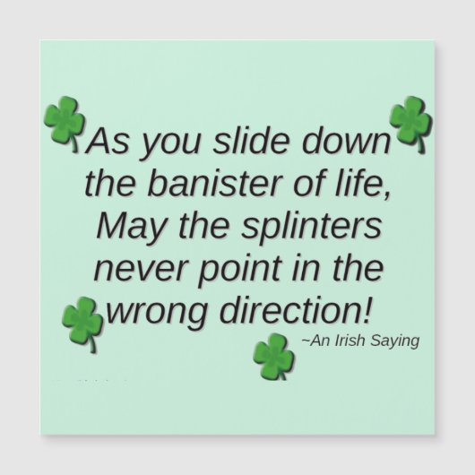 St. Patrick's Day Sprichwort Magnet Card (Vorderseite)
