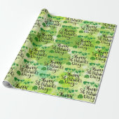 St. Patrick's Day Spring Green Clover Geschenkpapier (Ungerollt)