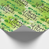 St. Patrick's Day Spring Green Clover Geschenkpapier (Ecke)