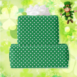 St. Patrick's Day Spring Green Polka Dots Geschenkpapier